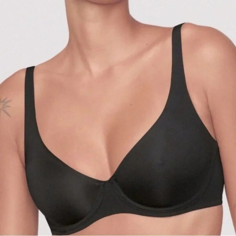 CUUP The Scoop Microfiber Bra Underwire Unpadded Black 32H‎